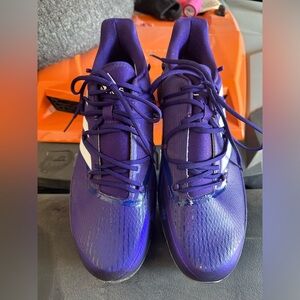 Adidas Adizero Afterburner Purple Metal Baseball Cleats, Size 11, wore twice!!
